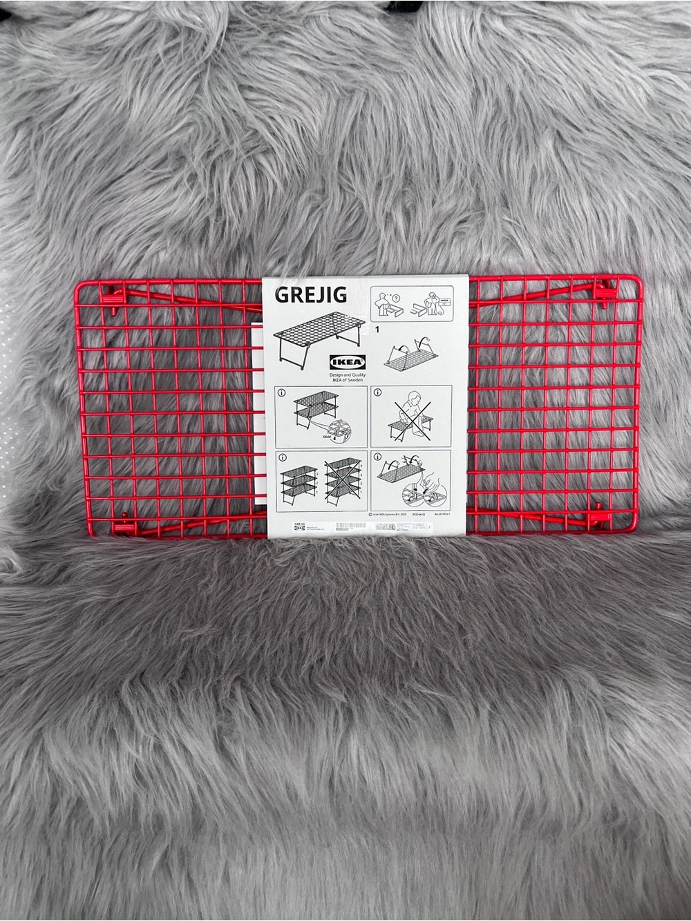 IKEA GREJIG Red Wire Shelf / Shoe Rack • Stackable Storage • NWT
